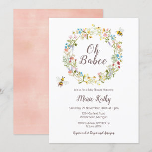 Invitation du fleur sauvage et du Baby shower des