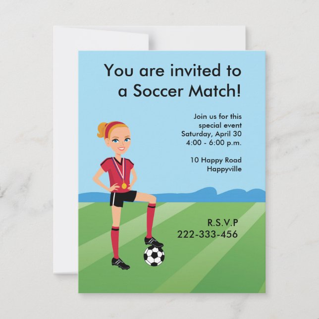 Invitation du football de la fille avec (Devant)