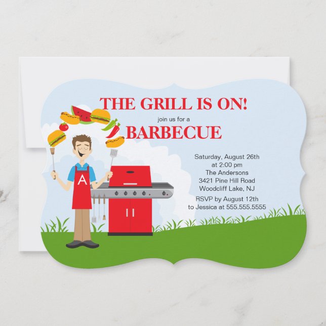 Invitation du Fun King of the Grill Barbecue Party (Devant)