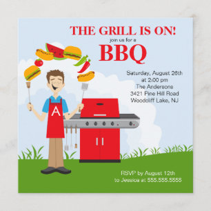Invitation du Fun King of the Grill Barbecue Party