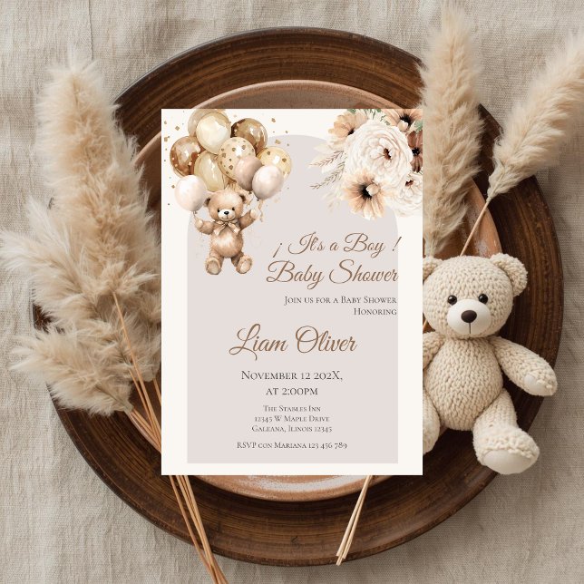 Invitation du garçon Baby shower d'ours (Créateur téléchargé)