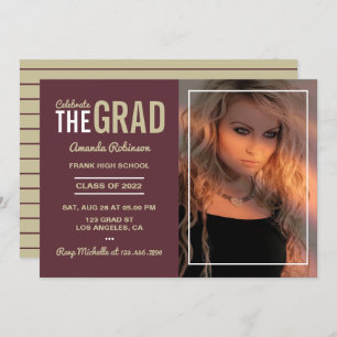 Invitation du Garnet and Gold Graduation Party
