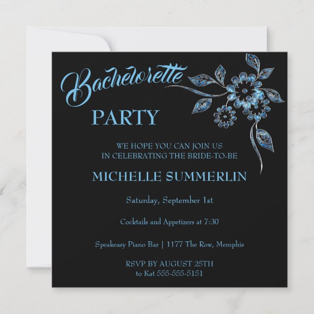 Invitation du Gem Floral Bachelorette Party (Devant)