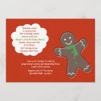 Invitation du Gingerbread Man Party