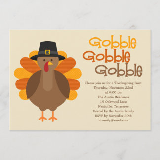 Invitation du Gobble Gobble Thanksgiving Party