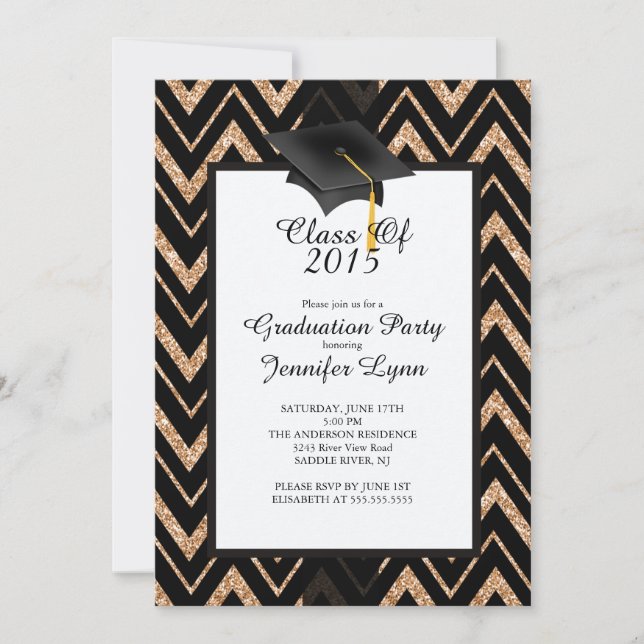Invitation du Gold Black Graduation Party 2015 mod (Devant)