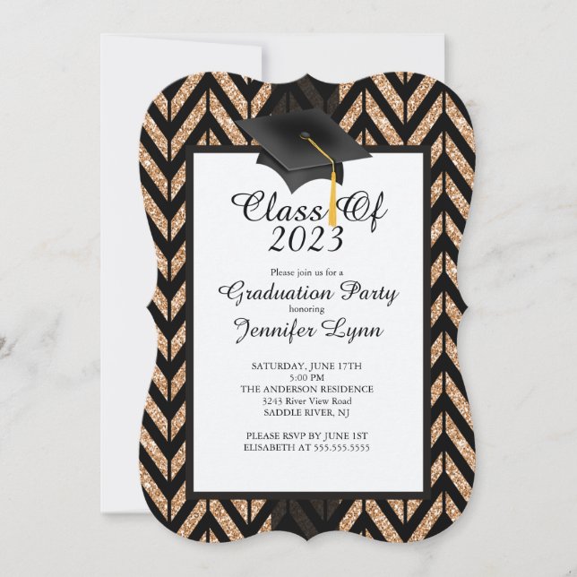 Invitation du Gold Black Graduation Party 2015 mod (Devant)