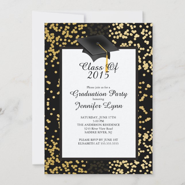Invitation du Gold Black Graduation Party 2015 mod (Devant)