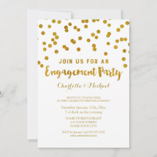 Invitation du Gold Confetti Engagement Party
