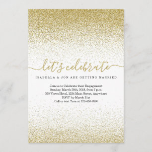 Invitation du Gold Parties scintillant Engagement