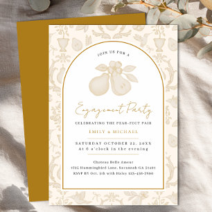 Invitation du Gold Perfect Pear Engagement Party