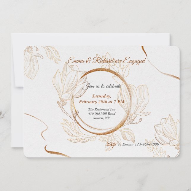 Invitation du Golden Ring Engagement Party (Devant)