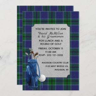 Invitation du Golf de Scott Plaid Groom
