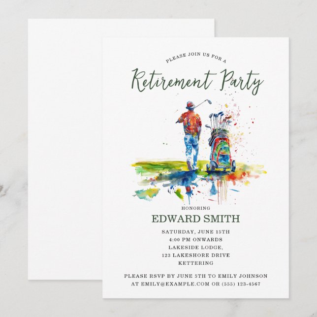 Invitation du Golfing Retirement Party (Devant / Derrière)