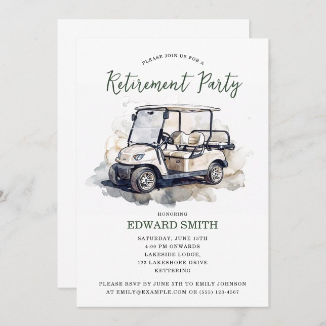 Invitation du Golfing Retirement Party (Devant / Derrière)