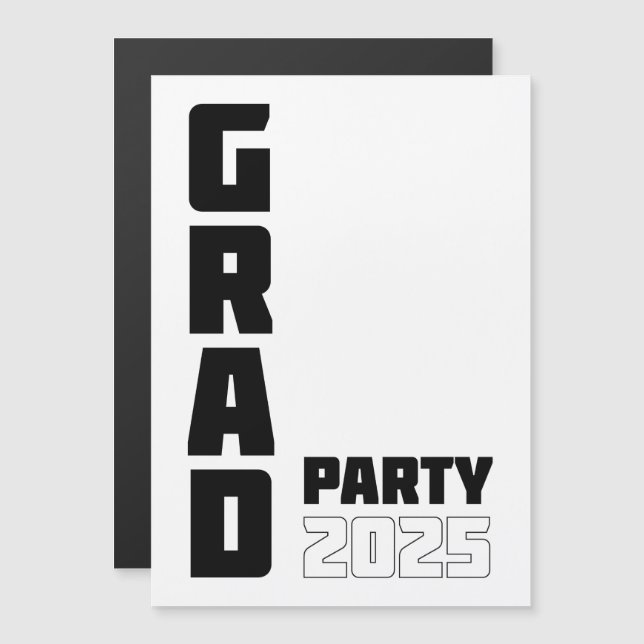 Invitation du Graduate Party 2025 moderne! (Devant / Derrière)