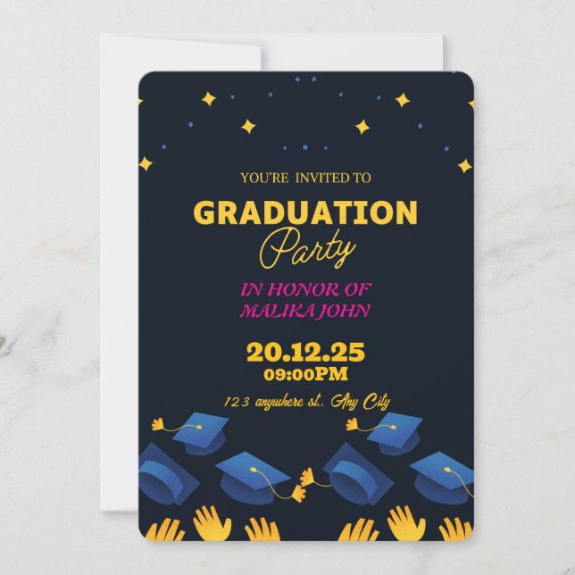 Invitation du Graduation Party avec photo (Devant)