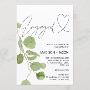 Invitation du Green Eucalyptus Engagement Party