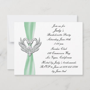 Invitation du Green Ribbon Silver Swan Bachelorett