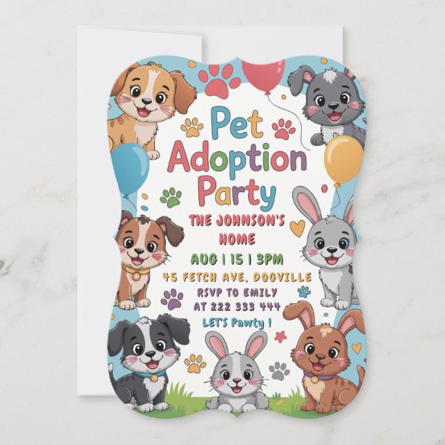 Invitation du groupe d'adoption des animaux - thèm (Devant)