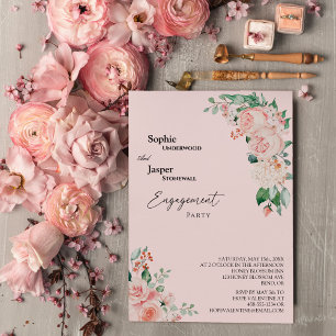 Invitation du groupe d'engagement Blush Floral Pin