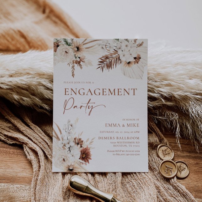 Invitation du groupe d'engagement Boho Pampas (Créateur téléchargé)