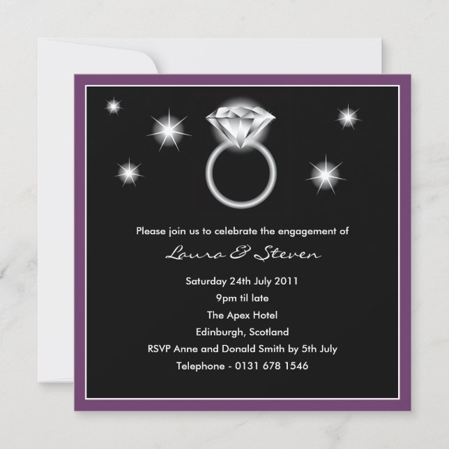 Invitation du groupe d'engagement Diamond Ring - v (Devant)