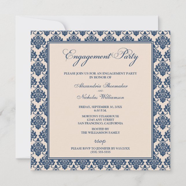 Invitation du groupe d'engagement étonnant Damask  (Devant)