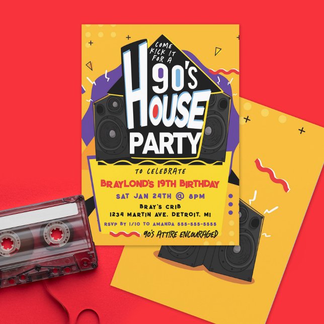 Invitation du House Party des années 90 (Créateur téléchargé)