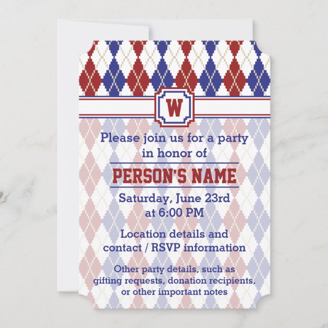 Invitation du Jacquard américain (Devant)