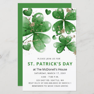 Invitation du Jour de la Saint Patrick Shamrock am
