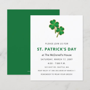 Invitation du Jour de la Saint Patrick Shamrock él