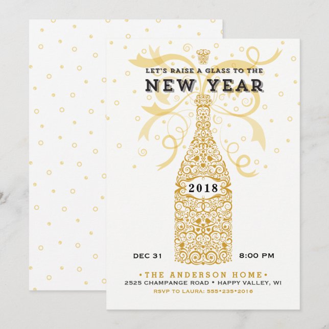 Invitation du Jour de l'An 2018 (Devant / Derrière)