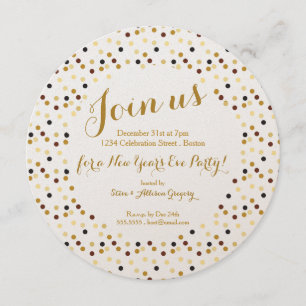Invitation du Jour de l'An Gold Glam