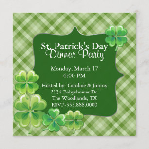 Invitation du jour de St Patrick de plaid et de