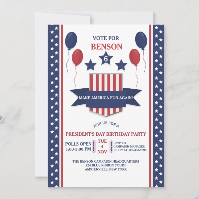 Invitation du jour des présidents Rouge Blanc et B (Devant)