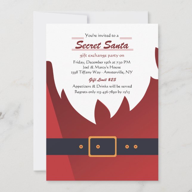 Invitation du Jour férié secret Père Noël (Devant)