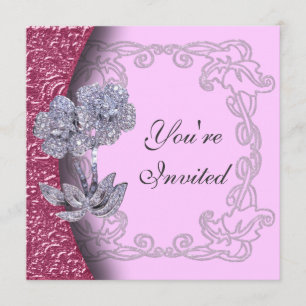 Invitation Du Joyau Des Fleurs De Diamant