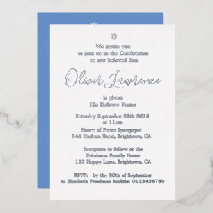 Invitation du juif hébreu Silver Foil Boy