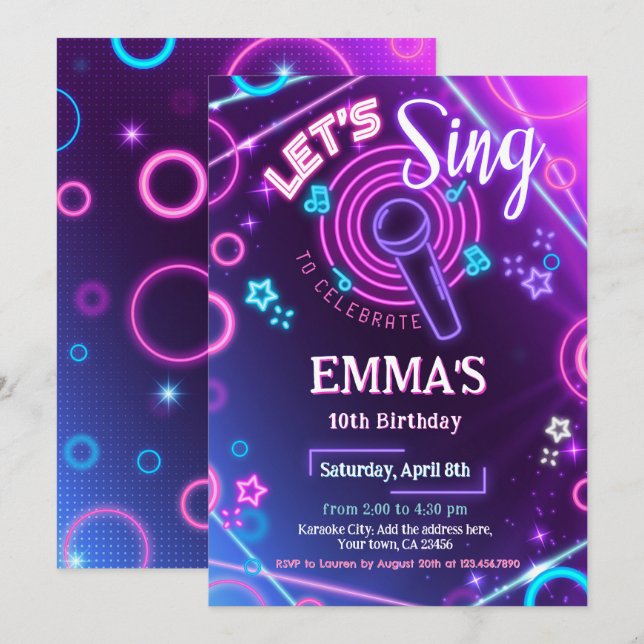Invitation du Karaoke Party (Devant / Derrière)