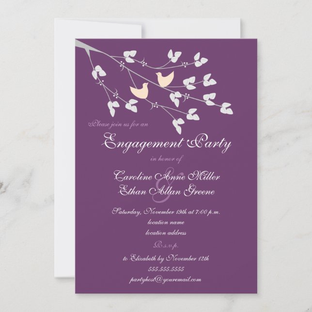 Invitation du Lovebirds Engagement Party (Devant)