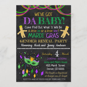Invitation du Mardi Grad Gender Reveal Party