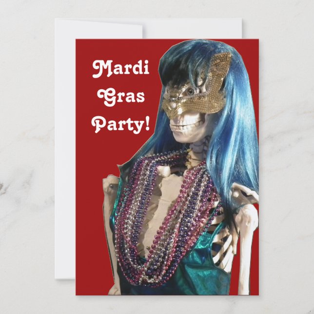 Invitation du Mardi Gras Party (Devant)