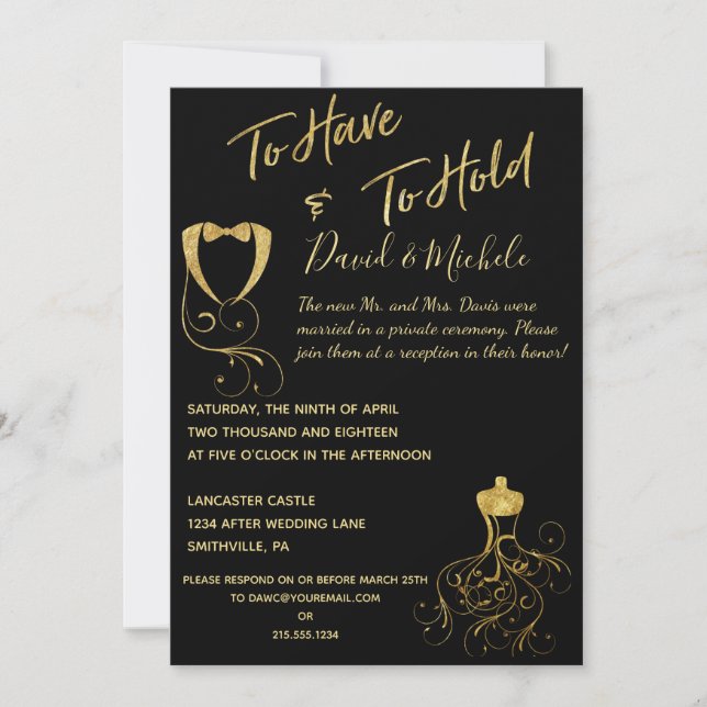 Invitation du mariage après/après mariage (Devant)