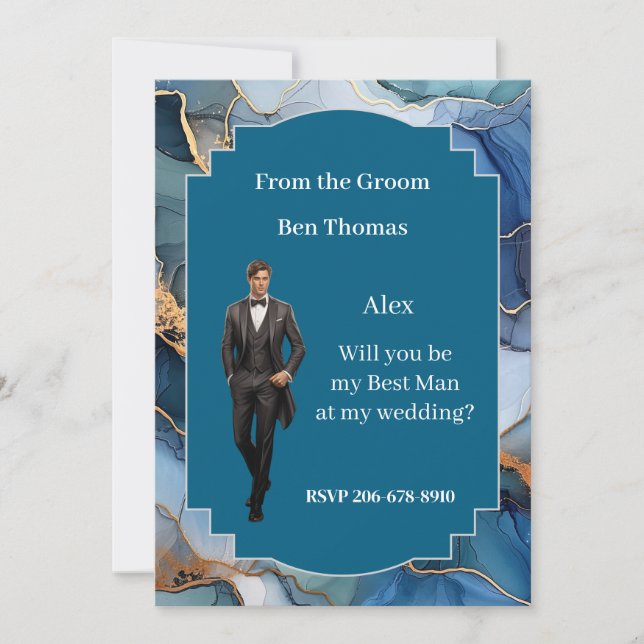 Invitation du mariage Best Man (Devant)