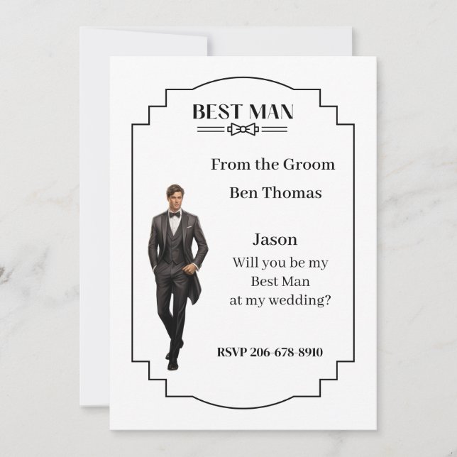 Invitation du mariage Best Man (Devant)