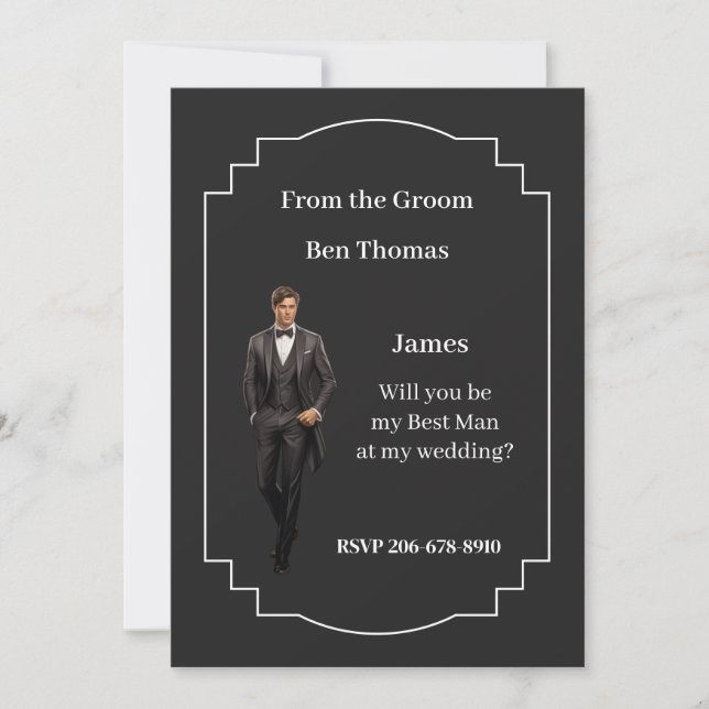 Invitation du mariage Best Man (Devant)
