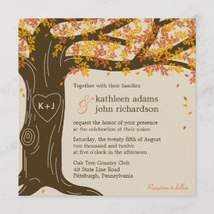 Invitation du Mariage de automne de chêne