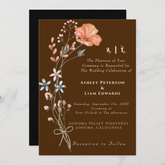 Invitation du Mariage de automne Fleur sauvage de