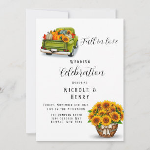Invitation du Mariage de Citrouille de camion vint